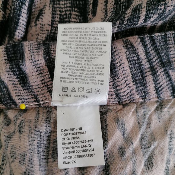 Jessica Simpson Womens Black Brown Leopard Print Tie Waist Capri Pant Size 2X - Picture 7 of 7